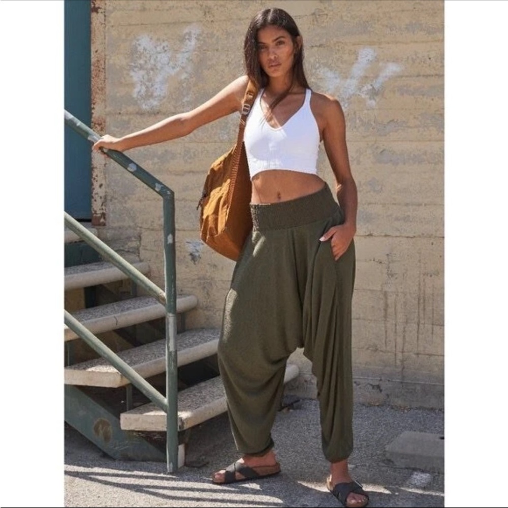 Free People Olive Green Harem Pants - Picture 3 of 10